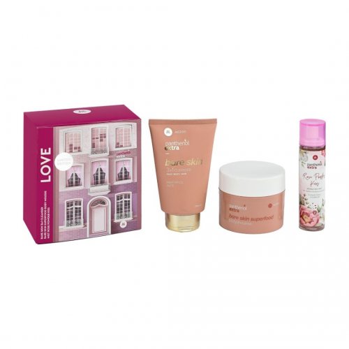 Panthenol Extra Promo Love με Bare Skin Superfood Body Mousse 230ml, 3in1 Cleanser 200ml & Mist Rose Powder Kiss 100ml
